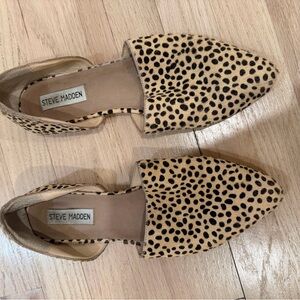 Steve Madden Tan and Black Leopard Flats
